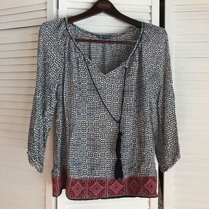 Embroidered Peasant Top